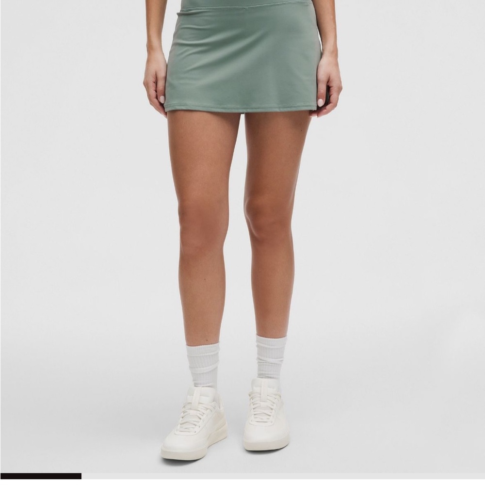 Lululemon Athletica Green Mini Skater Skirt with built in shorts